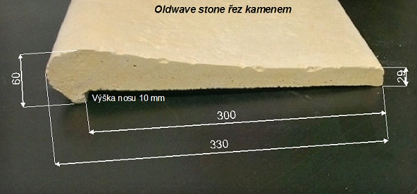 Bazénový lem Oldwave stone - řez kamenem